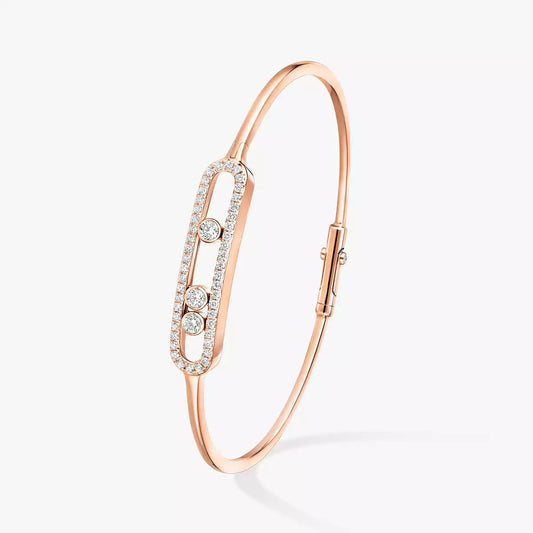 [LUXORA]Move Pavé Diamond Bangle Bracelet M