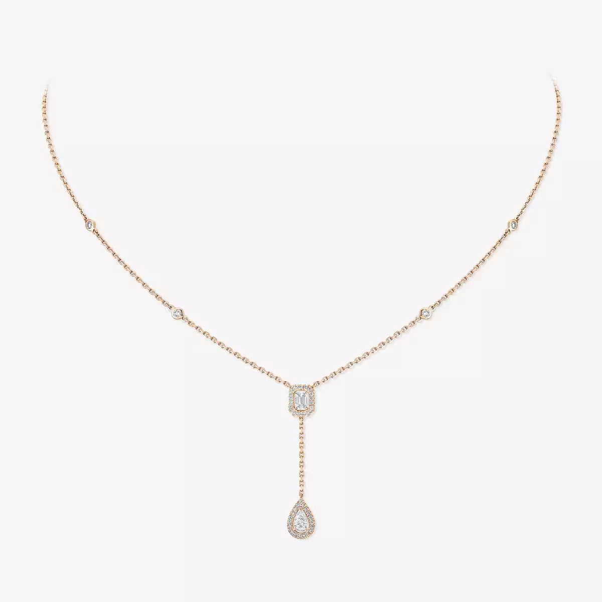 [LUXORA]Gold Diamond Tie Necklace
