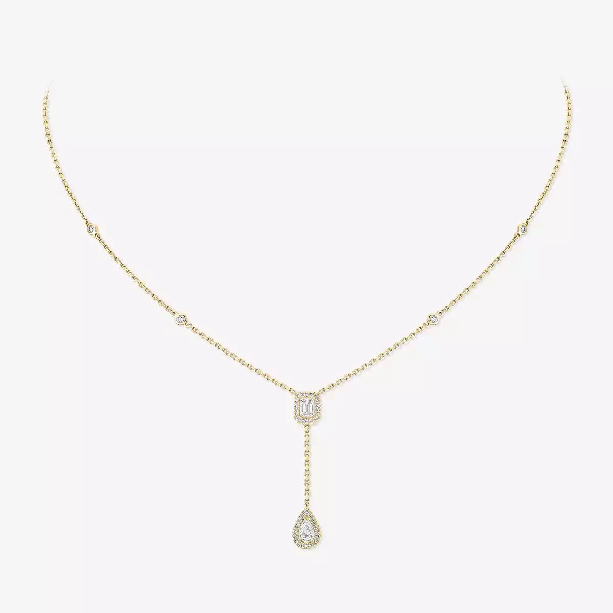 [LUXORA]Gold Diamond Tie Necklace