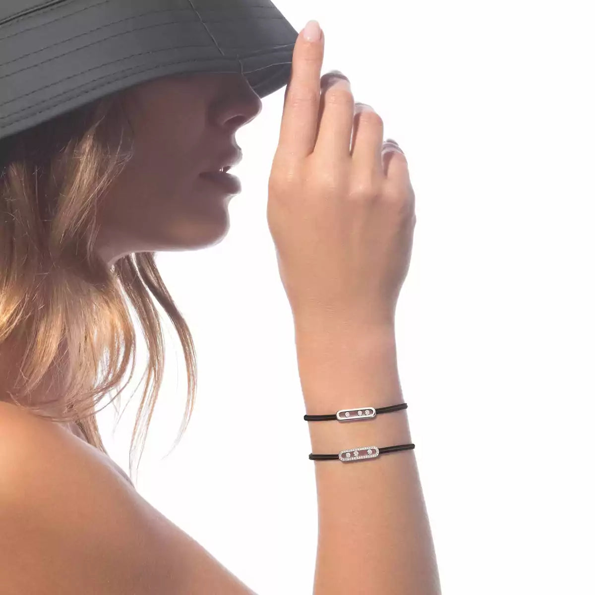 [LUXORA]Messika Care(s) pink cord pavé bracelet