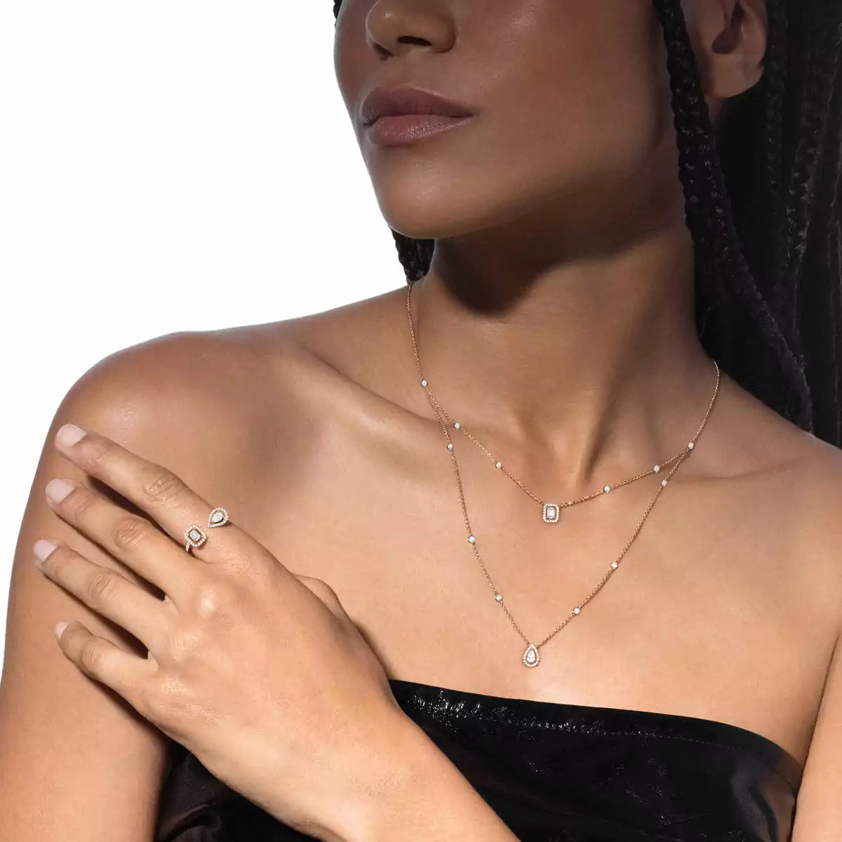 [LUXORA]Diamond Necklace My Twin 2 Rows