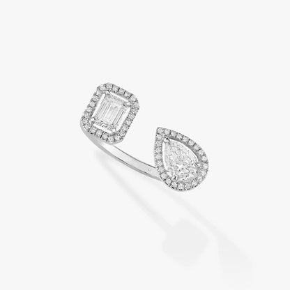 [LUXORA]MY TWIN TOI & MOI SILVER DIAMOND RING