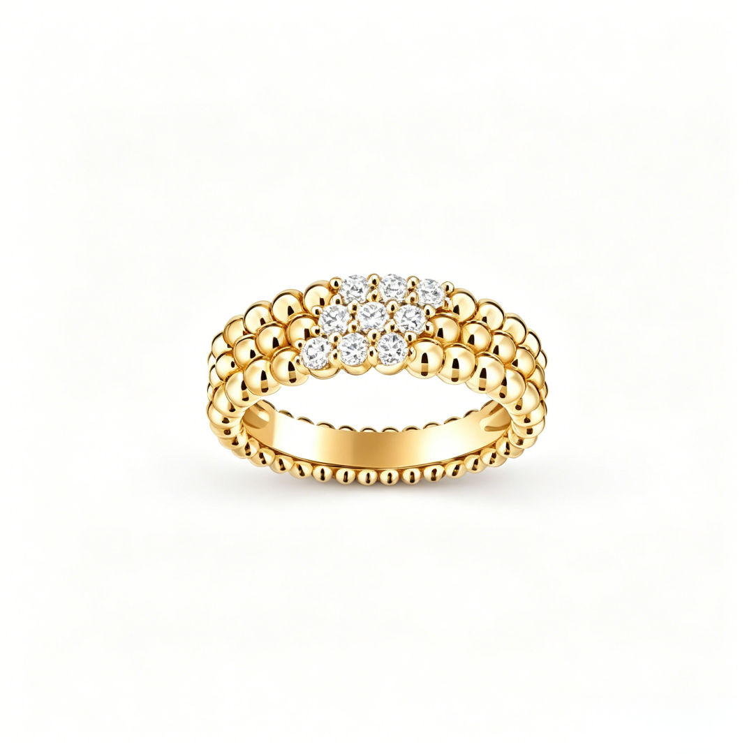 [LUXORA] THREE-ROW DIAMOND RING