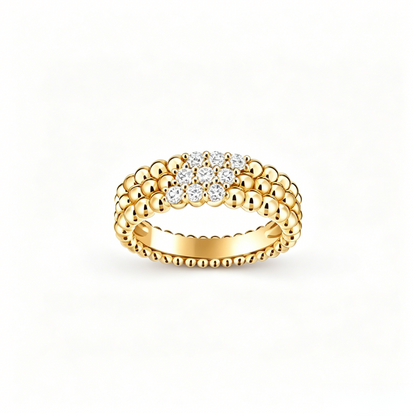 [LUXORA] THREE-ROW DIAMOND RING