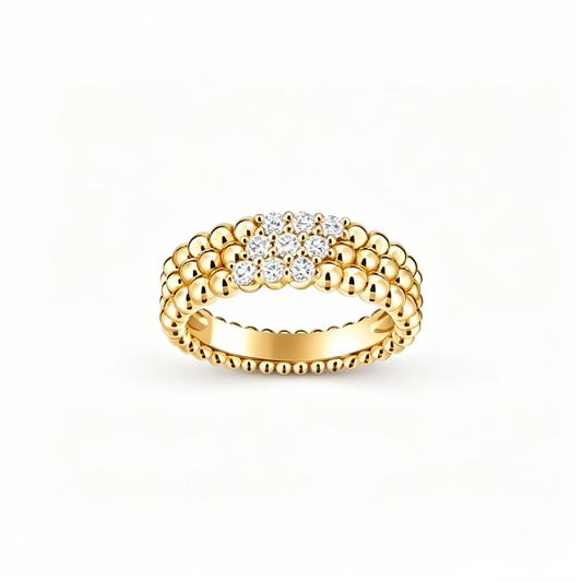 [LUXORA] THREE-ROW DIAMOND RING
