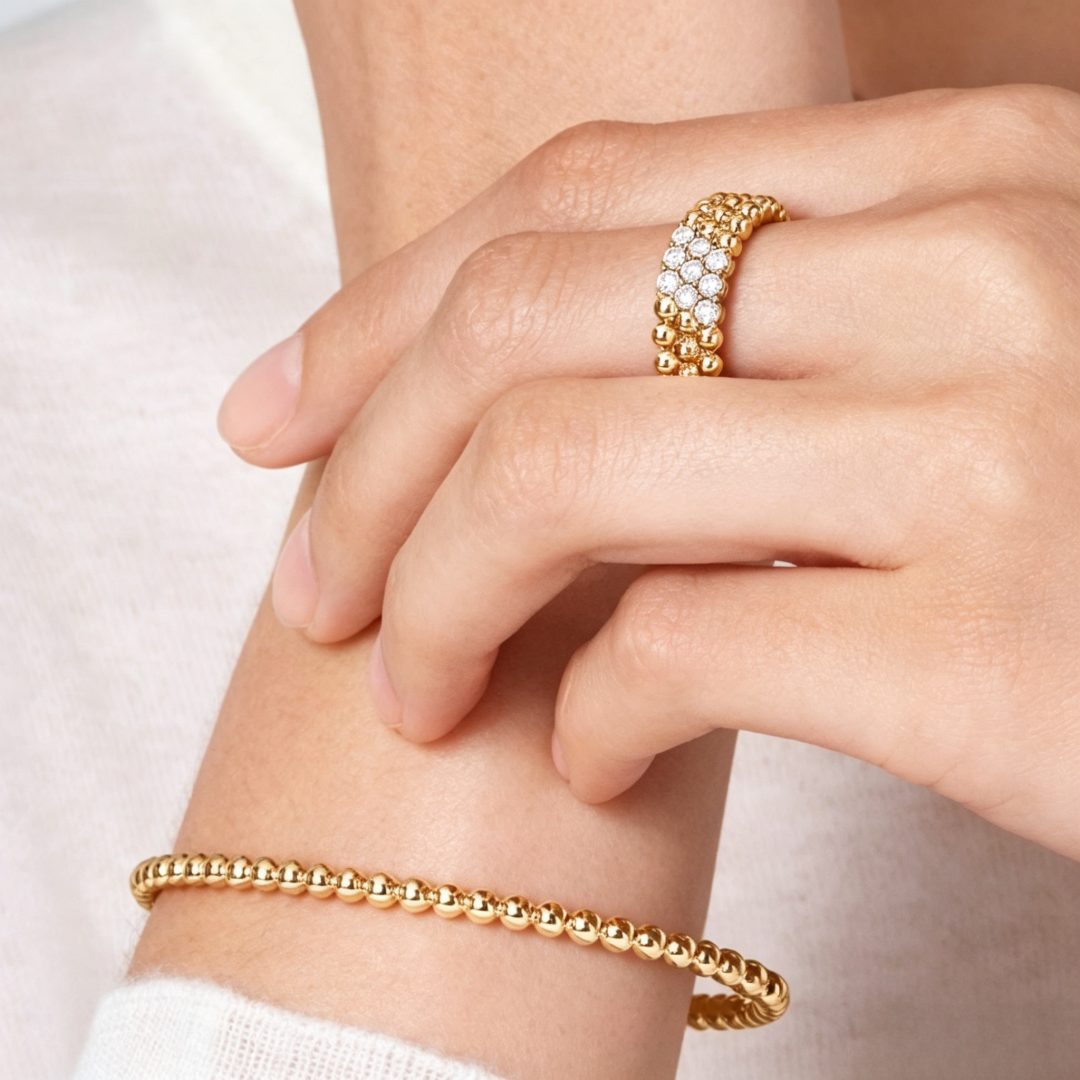 [LUXORA] THREE-ROW DIAMOND RING