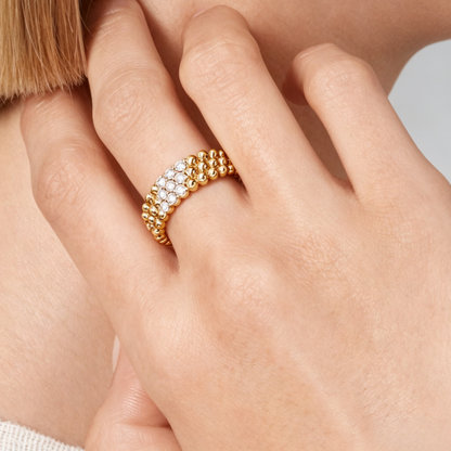 [LUXORA] THREE-ROW DIAMOND RING