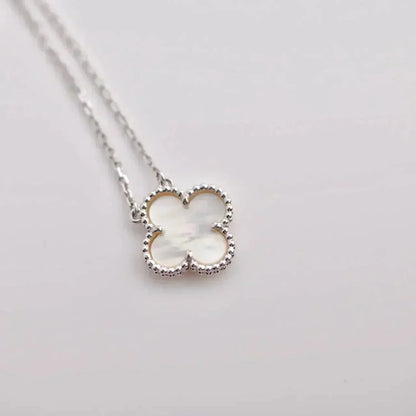 [LUXORA]CLOVER  15MM WHITE MOTHER-OF-PEARL SILVER