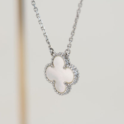[LUXORA]CLOVER  15MM WHITE MOTHER-OF-PEARL SILVER