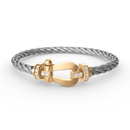 [LUXORA]FORCE LARGE HORSESHOE HALF DIAMOND BRACELET GOLD