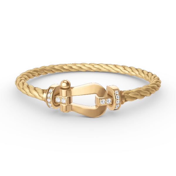 [LUXORA]FORCE LARGE HORSESHOE HALF DIAMOND BRACELET GOLD