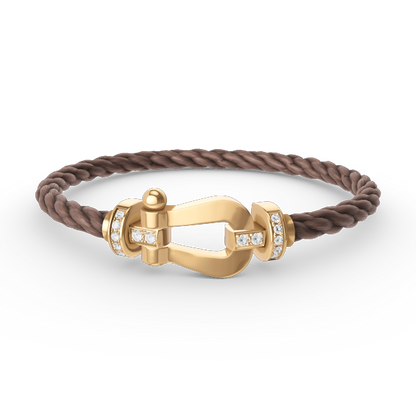 [LUXORA]FORCE LARGE HORSESHOE HALF DIAMOND BRACELET GOLD