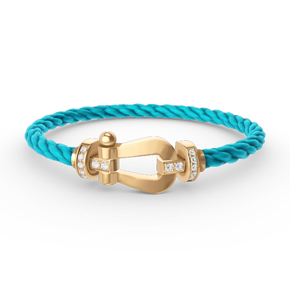 [LUXORA]FORCE LARGE HORSESHOE HALF DIAMOND BRACELET GOLD