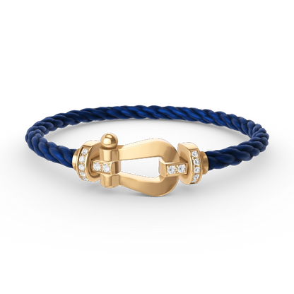 [LUXORA]FORCE LARGE HORSESHOE HALF DIAMOND BRACELET GOLD