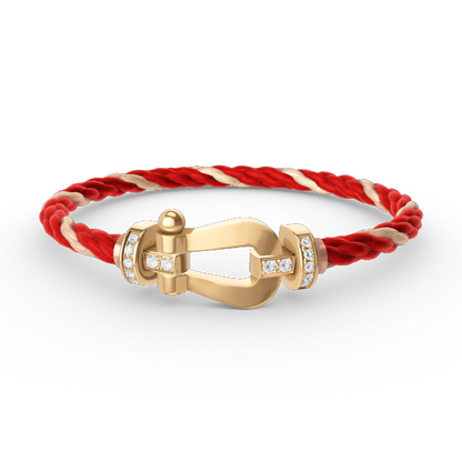 [LUXORA]FORCE LARGE HORSESHOE HALF DIAMOND BRACELET GOLD