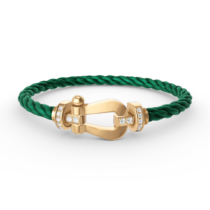 [LUXORA]FORCE LARGE HORSESHOE HALF DIAMOND BRACELET GOLD