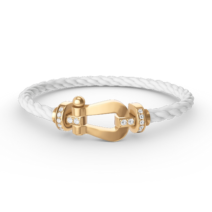 [LUXORA]FORCE LARGE HORSESHOE HALF DIAMOND BRACELET GOLD