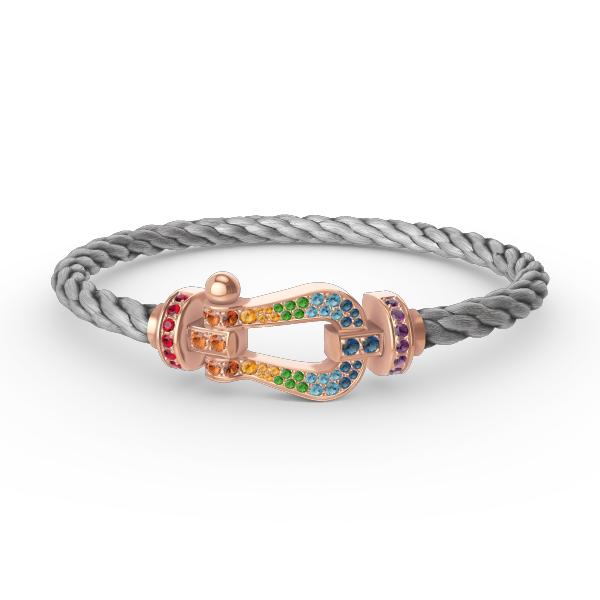 [LUXORA]FORCE LARGE HORSESHOE  COLORED DIAMOND BRACELET ROSE GOLD