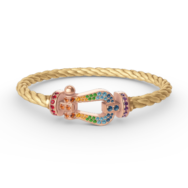[LUXORA]FORCE LARGE HORSESHOE  COLORED DIAMOND BRACELET ROSE GOLD
