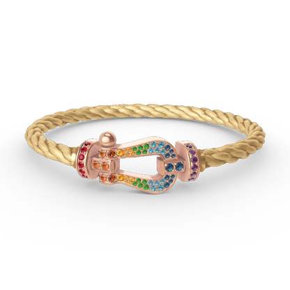 [LUXORA]FORCE LARGE HORSESHOE  COLORED DIAMOND BRACELET ROSE GOLD