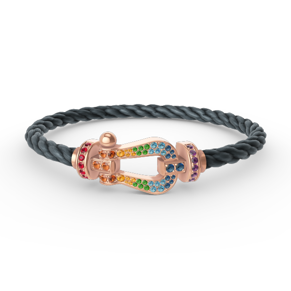 [LUXORA]FORCE LARGE HORSESHOE  COLORED DIAMOND BRACELET ROSE GOLD