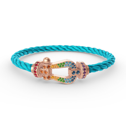 [LUXORA]FORCE LARGE HORSESHOE  COLORED DIAMOND BRACELET ROSE GOLD