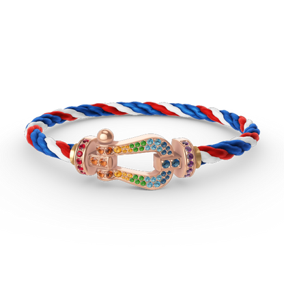 [LUXORA]FORCE LARGE HORSESHOE  COLORED DIAMOND BRACELET ROSE GOLD