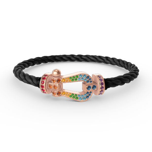 [LUXORA]FORCE LARGE HORSESHOE  COLORED DIAMOND BRACELET ROSE GOLD
