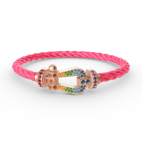 [LUXORA]FORCE LARGE HORSESHOE  COLORED DIAMOND BRACELET ROSE GOLD