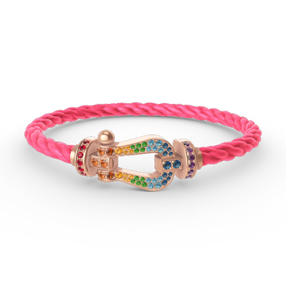 [LUXORA]FORCE LARGE HORSESHOE  COLORED DIAMOND BRACELET ROSE GOLD