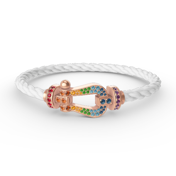 [LUXORA]FORCE LARGE HORSESHOE  COLORED DIAMOND BRACELET ROSE GOLD