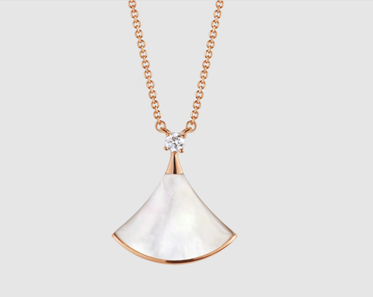 [LUXORA]DREAM NECKLACE WHITE MOP PINK GOLD 1 DIAMOND
