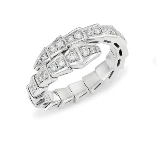 [LUXORA]SERPENTI RING SILVER DIAMOND PAVED 4MM