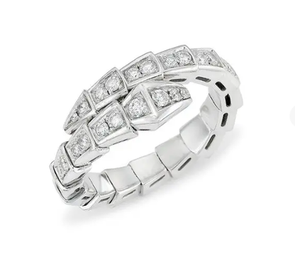 [LUXORA]SERPENTI RING SILVER DIAMOND PAVED 4MM