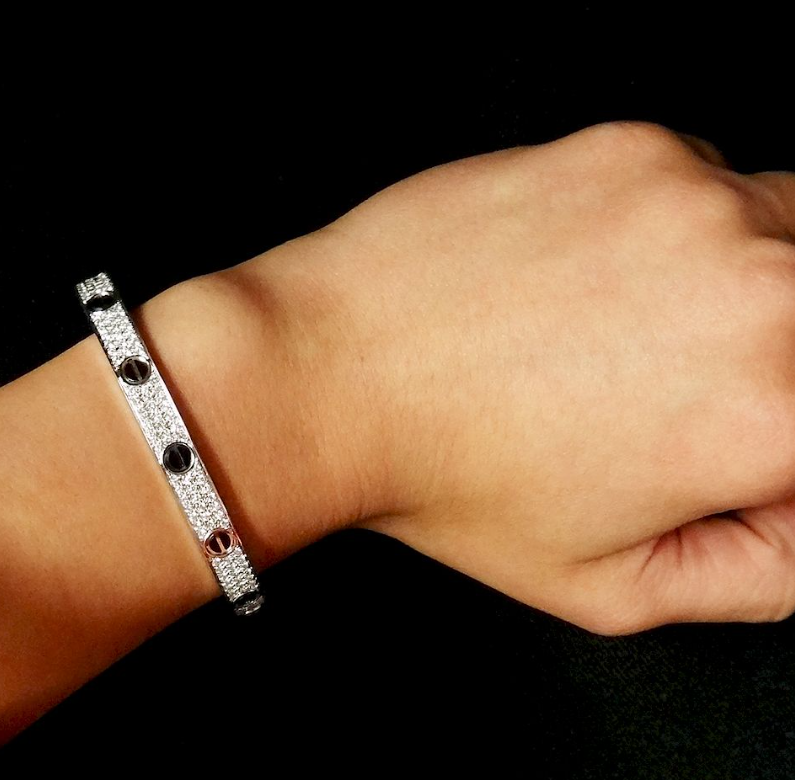 [LUXORA]LOVE BRACELET 6.1MM DIAMOND-PAVED CERAMIC