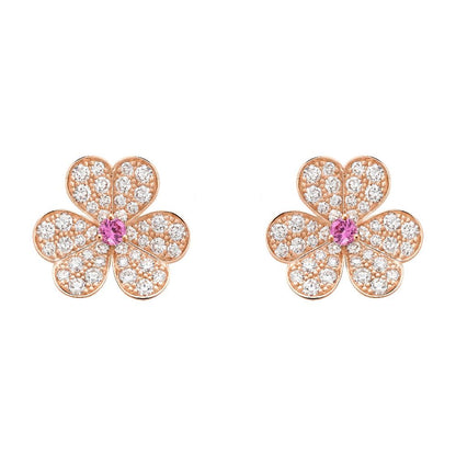 [LUXORA]FRIVOLE PINK GOLD FLOWER DIAMOND EARRINGS