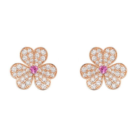 [LUXORA]FRIVOLE PINK GOLD FLOWER DIAMOND EARRINGS