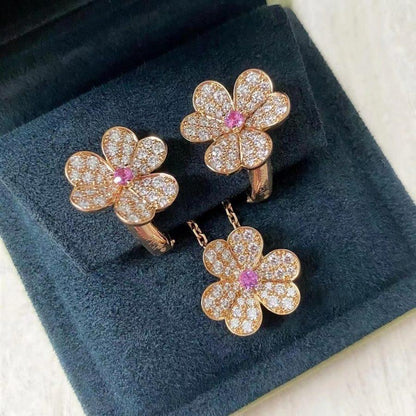 [LUXORA]FRIVOLE ROSE GOLD FLOWER DIAMOND NECKLACE