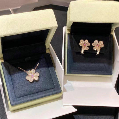 [LUXORA]FRIVOLE ROSE GOLD FLOWER DIAMOND NECKLACE