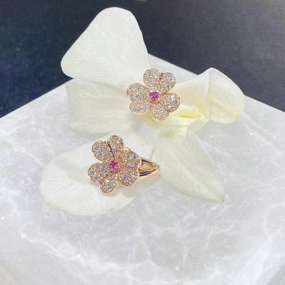 [LUXORA]FRIVOLE PINK GOLD FLOWER DIAMOND EARRINGS