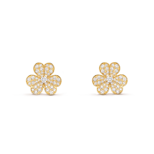 [LUXORA]FRIVOLE GOLD FLOWER DIAMOND EARRINGS