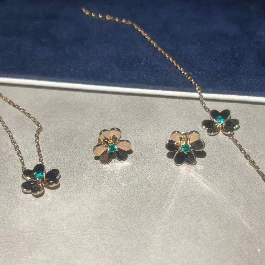 [LUXORA]FRIVOLE  FLOWER MALACHITE EARRINGS