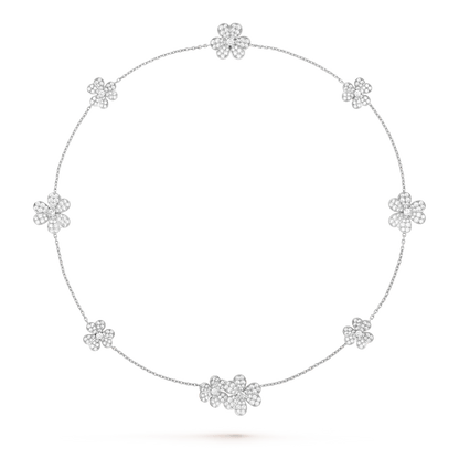 [LUXORA]FRIVOLE SILVER 9 FLOWERS NECKLACE