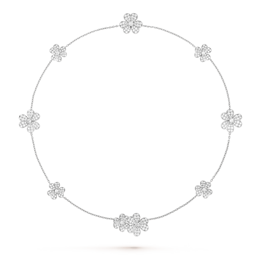 [LUXORA]FRIVOLE SILVER 9 FLOWERS NECKLACE