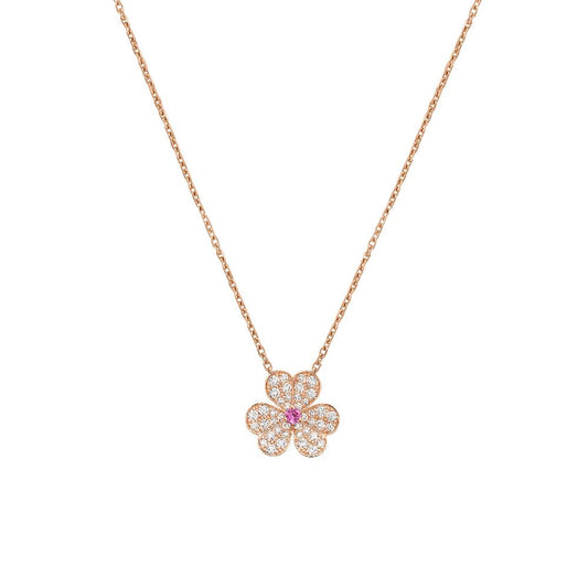 [LUXORA]FRIVOLE ROSE GOLD FLOWER DIAMOND NECKLACE