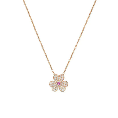 [LUXORA]FRIVOLE ROSE GOLD FLOWER DIAMOND NECKLACE