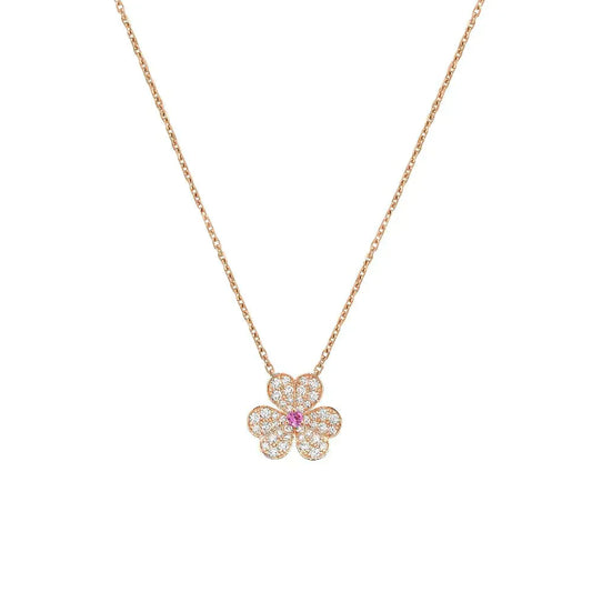 [LUXORA]FRIVOLE ROSE GOLD FLOWER DIAMOND NECKLACE