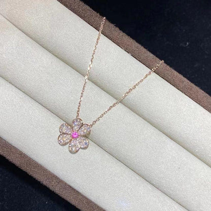 [LUXORA]FRIVOLE ROSE GOLD FLOWER DIAMOND NECKLACE