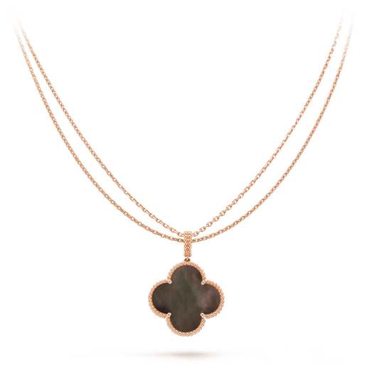 [LUXORA]CLOVER 25MM GOLD DARK MOP BIG CLOVER NECKLACE