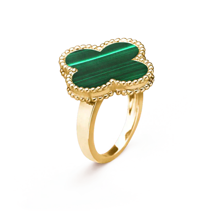 [LUXORA]CLOVER MALACHITE RING